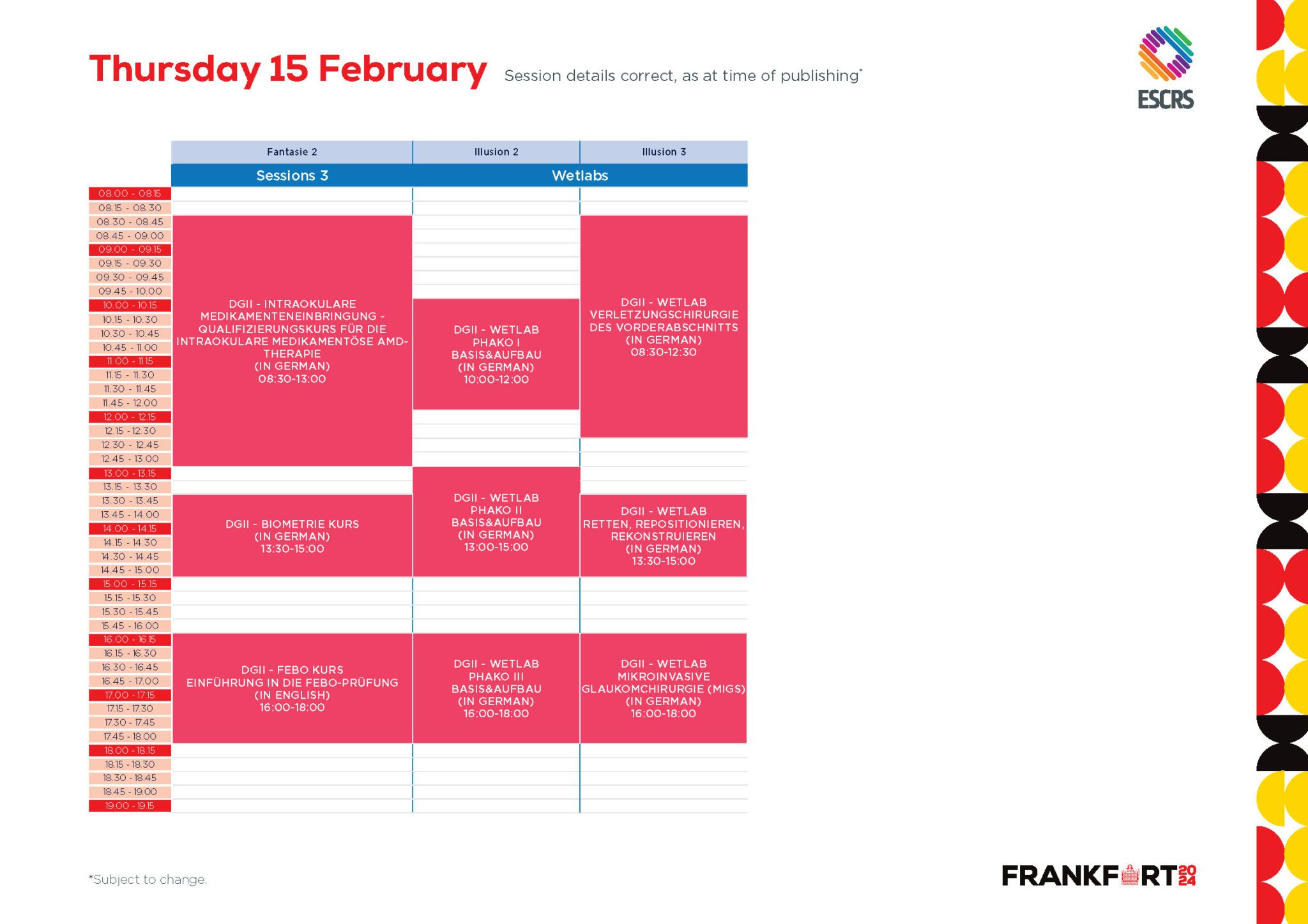 Programme ESCRS Winter Meeting 2024